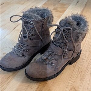 Cozy Fur-Lined Combat Boots